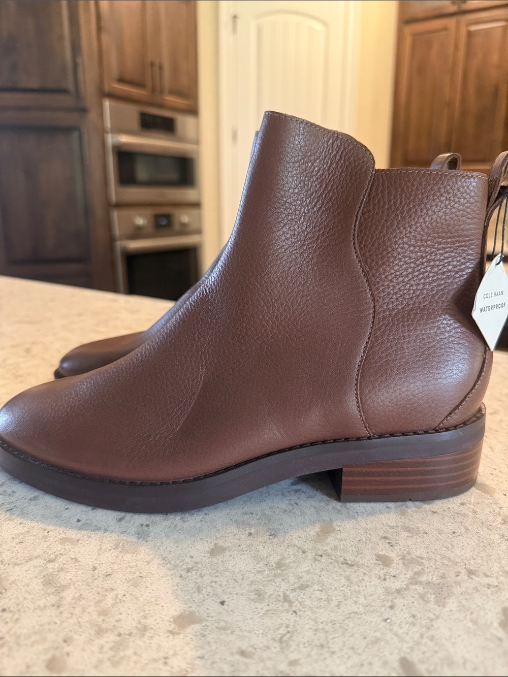 Cole Haan Women's Brown Leather Chelsea Booties